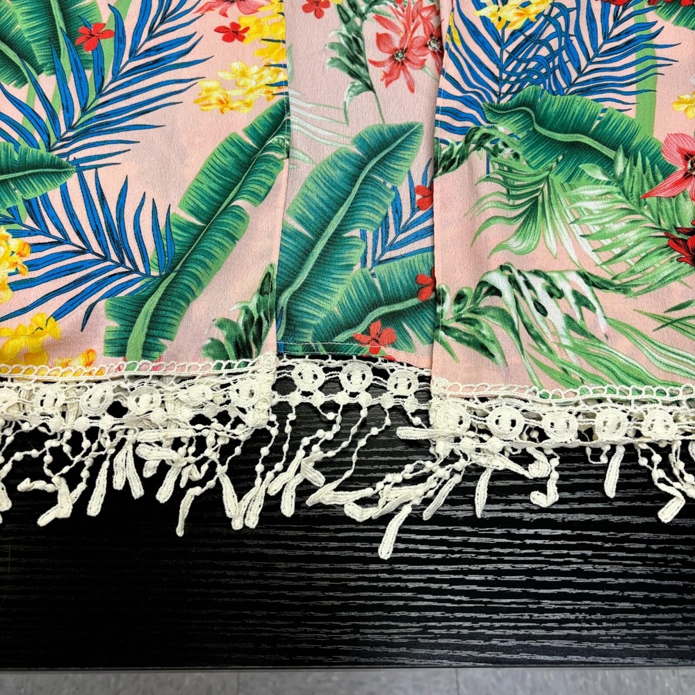 Umgee Boho Floral Kimono Cover-up Open‎ Front Tassels Mix Print Floral Size L - Picture 2 of 6
